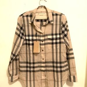 Great Tan Plaid XS Burberry Shirt